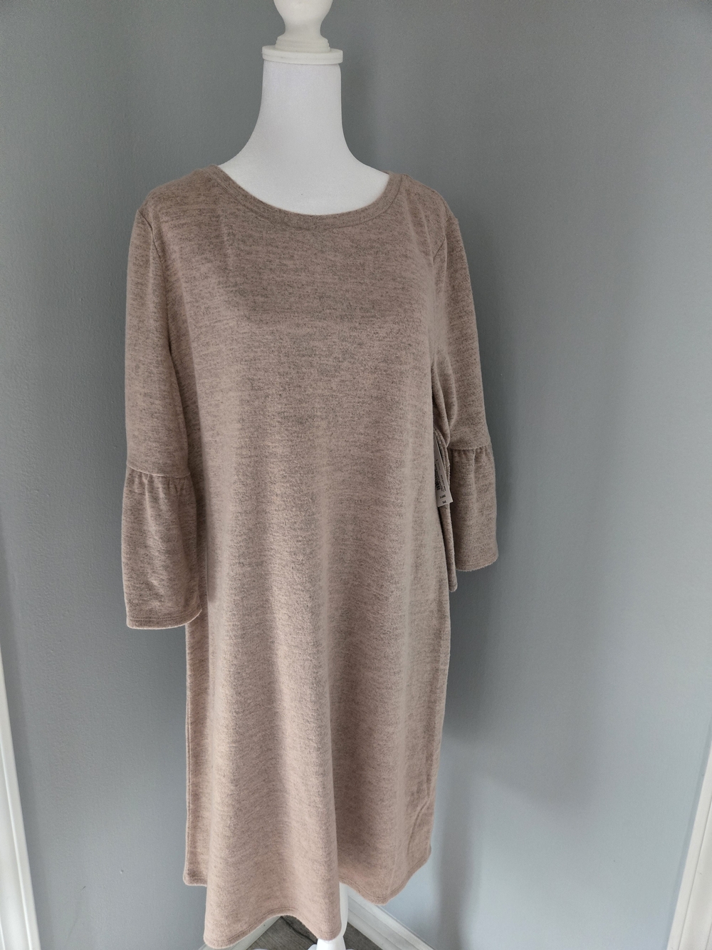 Women's Long Sleeve Sweater Dress in Dusty Rose Taupe